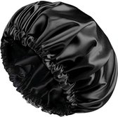 COMBES Slaapmuts - Zwart - Satijn - Nachtmuts - Haarverzorging - Bonnet Satijn - Haarnet - Volwassen - Afro - Krullen - Dames