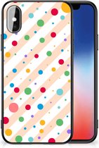 Leuk TPU Back Cover Geschikt voor iPhoneX | Xs Telefoon Hoesje met Zwarte rand Dots