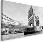 Schilderij - Tower bridge in zwart/wit, Londen, Premium Print