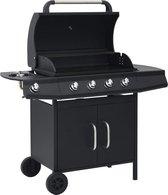 Everest Gasbarbecue 4+1 kookzone staal zwart