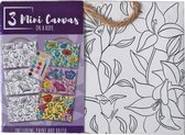Mini Canvas Bloemen - 'Volwassene' - 3 Canvassen op een Touwtje