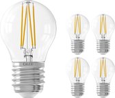 Voordeelpak 5x Calex Smart Kogelvormig LED Lamp E27 4,5W 450lm 1800-3000K Filament | Tuya Wifi - Afstembaar Wit.