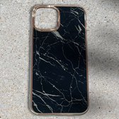 Apple iPhone 13 Pro Hoesje Zwart Marmer  Stevige Siliconen TPU Case – iPhone 13 Pro Luxe Xtreme Back Cover Stevige Shockproof telefoon hoesje