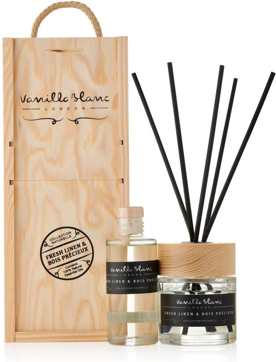 Vanilla Blanc Reed Diffuser Gift Set - Fresh Linen & Bois Precieux
