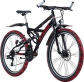 Ks Cycling Fiets Mountainbike Volledig ATB 26'' Crusher zwart-rood - 46 cm