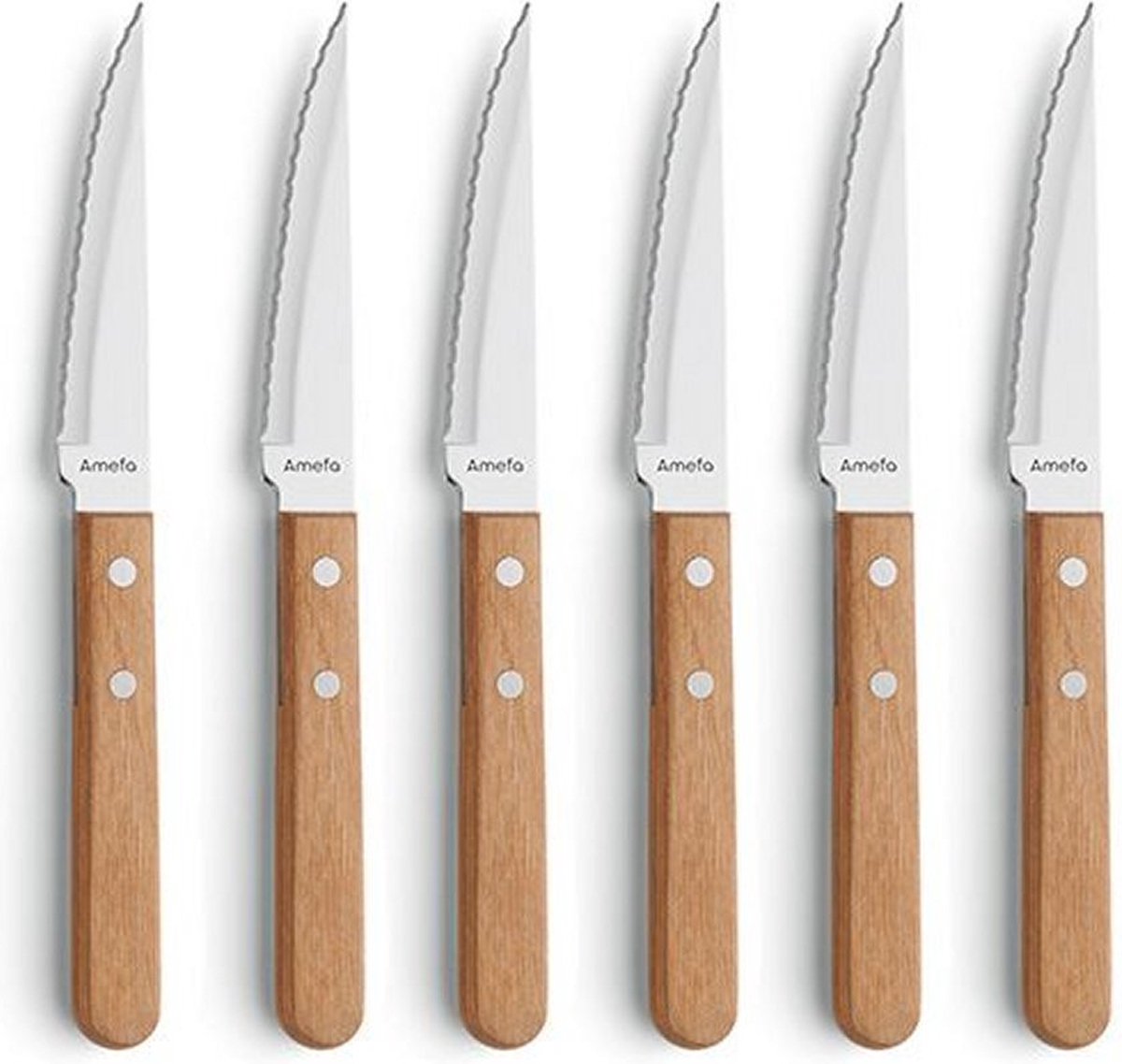 Couteaux à viande Olympia manche en bois - Couteau à viande rouge - Olympia