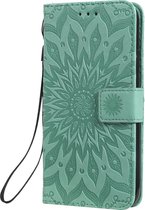 Mobigear Telefoonhoesje geschikt voor Apple iPhone 11 Hoesje | Mobigear Sunflower Bookcase Portemonnee | Pasjeshouder voor 2 Pasjes | Telefoonhoesje voor Pinpas / OV Kaart / Rijbewijs - Turquoise