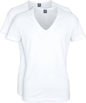 Suitable - Vitaru T-Shirt Diepe V-hals Wit 2-Pack - Heren - Maat XL - Slim-fit
