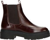 Manfield - Dames - Bruine leren chelsea boots - Maat 40