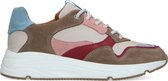 Manfield - Dames - Taupe sneakers met gekleurde details - Maat 38