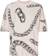 zoe karssen - dames -  t-shirt met vintage pasvorm en ketting -  lichtroze - xs