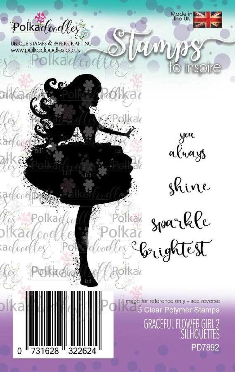 Graceful Flower Girl 2 Silhouettes Clear Stamps (PD7892)