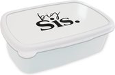 Broodtrommel Wit - Lunchbox - Brooddoos - Grote zus - Quotes - Big sis - Spreuken - 18x12x6 cm - Volwassenen