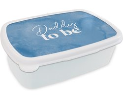 Broodtrommel Wit - Lunchbox - Brooddoos - Papa - Quotes - Spreuken - Daddy to be - 18x12x6 cm - Volwassenen