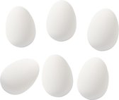 24x Witte kunststof ganzen eieren hobby/knutsel materiaal 8 cm - Paaseieren maken