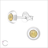 Aramat jewels ® - 925 sterling zilveren oorbellen zand opaal 5mm swarovski elements kristal