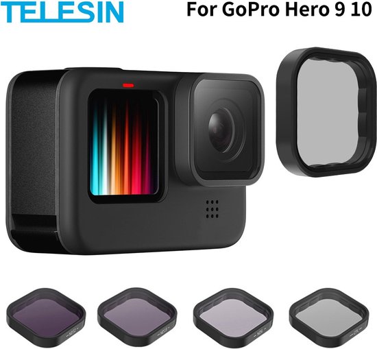 PRO SERIES ND8 ND16 ND32 + CPL Kit Lens Filter Set Aluminium Frame geschikt voor GoPro 9 / 10 / 11 - Telesin