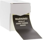 100x sluitsticker 'Warning: Really Good Things Inside'