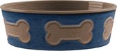 Tarhong voerbak print bot melamine indigo blauw 18x18x6,5 cm 1890 ml