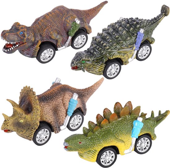 Fidgy - Dinosaurus Racers 4 stuks - Dinosaurus Speelgoed Auto Set - Auto  Speelgoed Jongens | bol.com