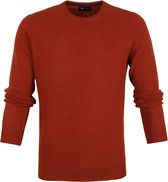 Suitable - Lamswol Trui O-Hals Brique Oranje - Heren - L - Regular-fit - Mannen trui van Wol