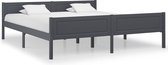 Bedframe massief grenenhout grijs 180x200 cm