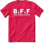 Bier BFF T-Shirt | Unisex Kleding | Dames - Heren Feest shirt | Drank | Grappig Verjaardag Cadeau tekst | - Roze - XXL