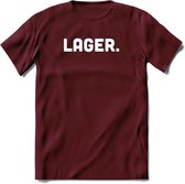 Lager Bier T-Shirt | Unisex Kleding | Dames - Heren Feest shirt | Drank | Grappig Verjaardag Cadeau tekst | - Burgundy - S