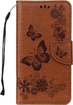 Mobigear Telefoonhoesje geschikt voor Samsung Galaxy A8 (2018) Hoesje | Mobigear Butterfly Bookcase Portemonnee | Pasjeshouder voor 2 Pasjes | Telefoonhoesje voor Pinpas / OV Kaart / Rijbewijs - Bruin
