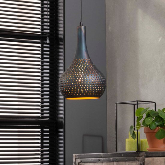 Crea Hanglamp 1x industry concrete kegel/Zwart bruin - Industrieel meubels - Design