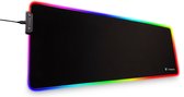 TYNIKA Gaming Muismat XXL – Onderlegger Bureau – 14 kleuren RGB LED verlichting - USB Oplaadbaar - Antislip – Waterproof – 80x30 cm - Zwart