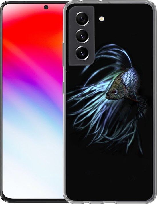 Coque Samsung Galaxy S21 FE - Poisson - Staart - Zwart - Coque de téléphone en Siliconen