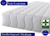 Aloe Vera - Caravan - Medical Logeermatras - Pocket HR45 Koudschuim Aloe Vera  9 zones 23 CM - Gemiddeld ligcomfort - 70x190/23