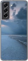 Geschikt voor Samsung Galaxy S21 FE hoesje - Noordzee - Storm - Water - Siliconen Telefoonhoesje