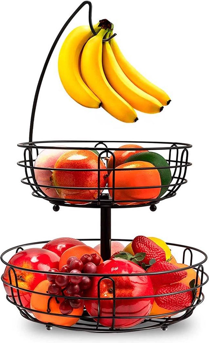 Fruitmand met Bananenhanger - Fruitschaal - Fruitmand Hangend - Opbergmand  - Fruitmand... | bol.com