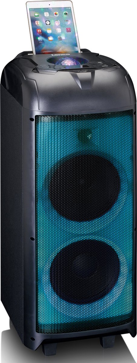 Lenco - PA-260BK - PA met front LED verlichting en disco bal