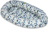 Baby nestje - blauw grijs - driehoeken - met uitneembaar matras