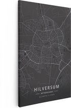Artaza - Peinture sur Canevas - Carte de la ville de Hilversum en noir - 20x30 - Petit - Photo sur Toile - Impression sur Toile