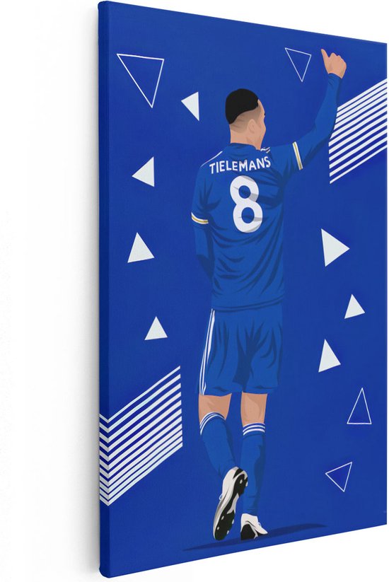 Artaza Canvas Schilderij Youri Tielemans bij Leicester City - 20x30 - Klein - Foto Op Canvas - Canvas Print