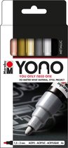 Marabu YONO Marker Set - 4 kleuren metallic - 1.5 tot 3 mm ronde punt