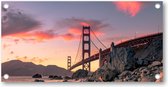 Golden Gate Bridge - zonsondergang - San Francisco, Californië - Tuinposter 200x100 - Wanddecoratie - Landschap