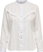 Only Blouse Onlnew Miranda Emb Ls Shirt Wvn 15250519 White Dames Maat - XS