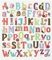 Feuilles d'autocollants alphabet avec 118 lettres autocollantes colorées avec des fleurs - Autocollants pour Hobby créatifs