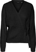 Vero Moda Vest Vmlea Ls Wrap Cardigan Noos 10257761 Black Dames Maat - XS