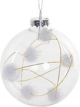 LuxuryLiving - Kerstbal - DKD Home Decor - Katoen - Kristal - 8 x 8 x 8 cm - Wit Gouden