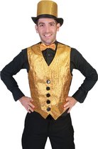 Verkleedpak disco glitter vest goud man Show Biz Vest Gold 48-50