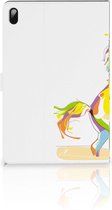 Bookcase met naam Samsung Galaxy Tab S7 FE Hoes met Standaard Horse Color