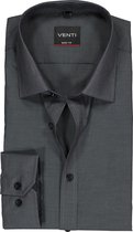 VENTI body fit overhemd - antraciet grijs - Strijkvriendelijk - Boordmaat: 39