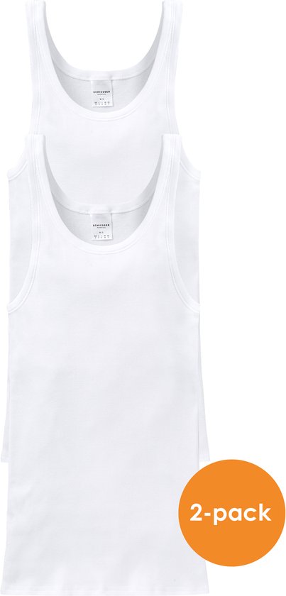 SCHIESSER Essentials singlets (2-pack) - Doppelribb - wit