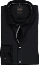 OLYMP Level 5 body fit overhemd - zwart (contrast) - Strijkvriendelijk - Boordmaat: 44